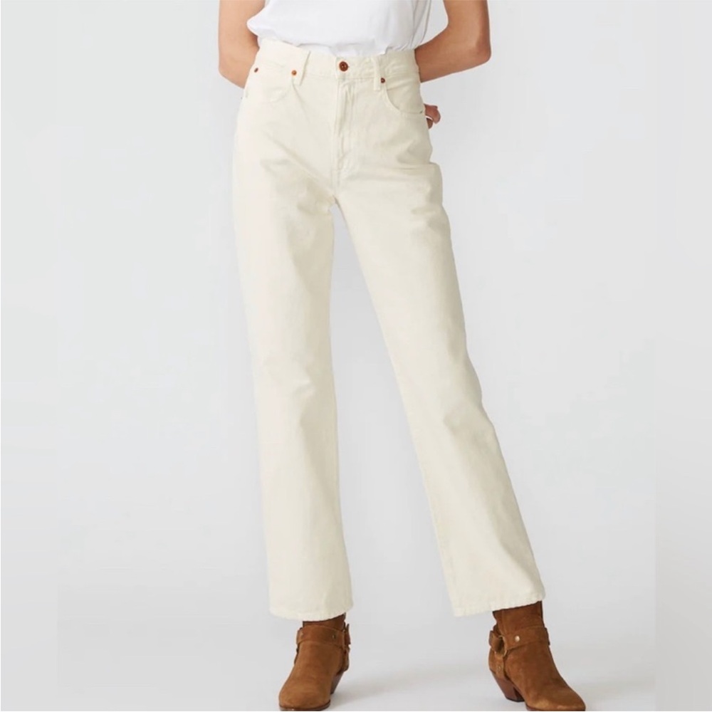 SLVRLAKE Cream Straight Leg Womens Jeans